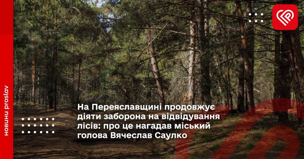 На Переяславщині продовжує діяти заборона на відвідування лісів: про це нагадав міський голова Вячеслав Саулко