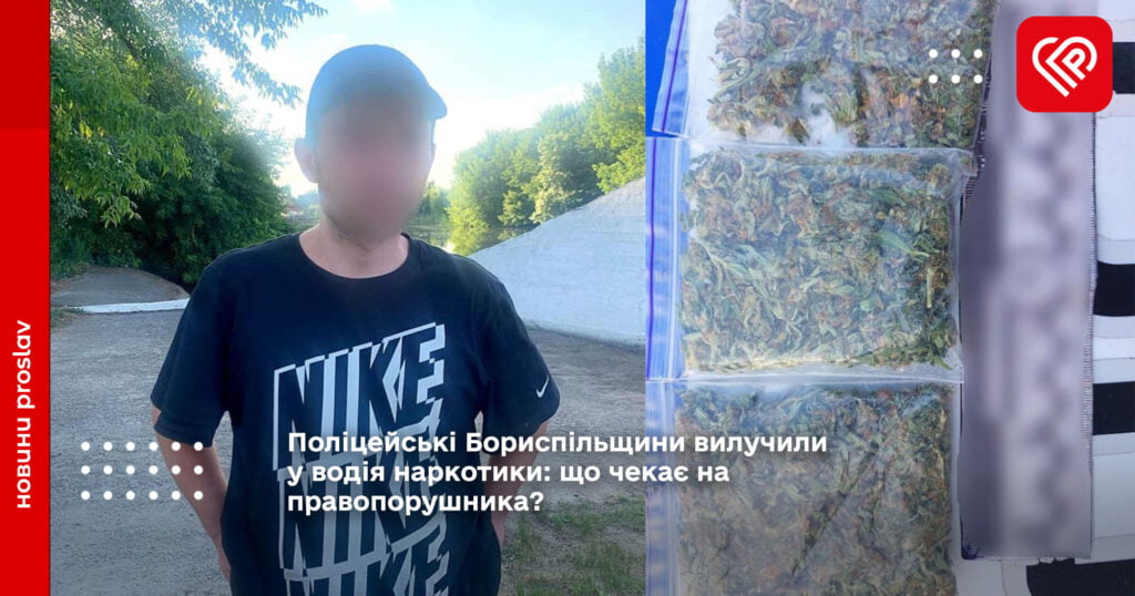 Поліцейські Бориспільщини вилучили у водія наркотики: що чекає на правопорушника?