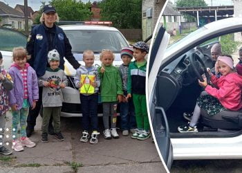 Працівники групи реагування патрульної поліції відвідали дитячий садок у Переяславі: розповіли про правила дорожнього руху