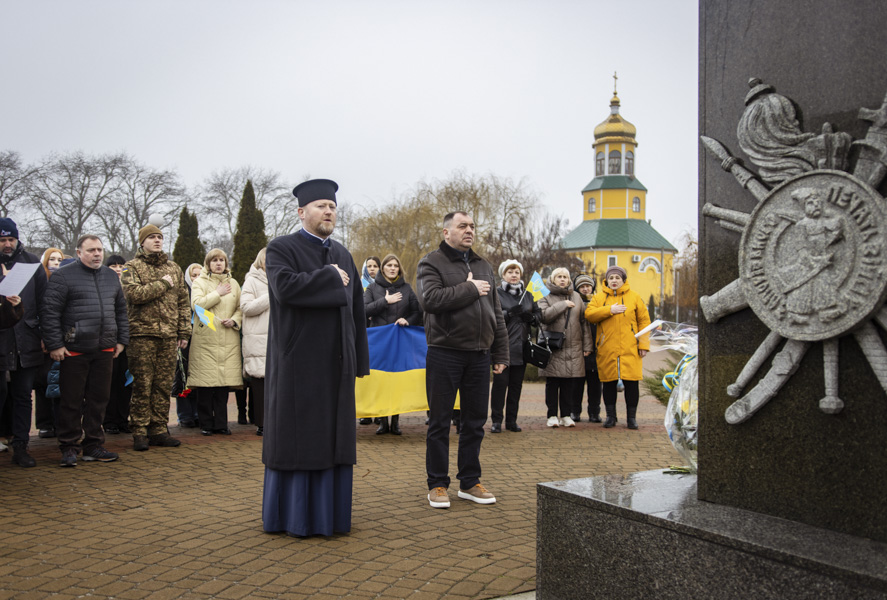 Нацгвардійці доєднались до урочистостей з нагоди Дня Соборності України у Борисполі