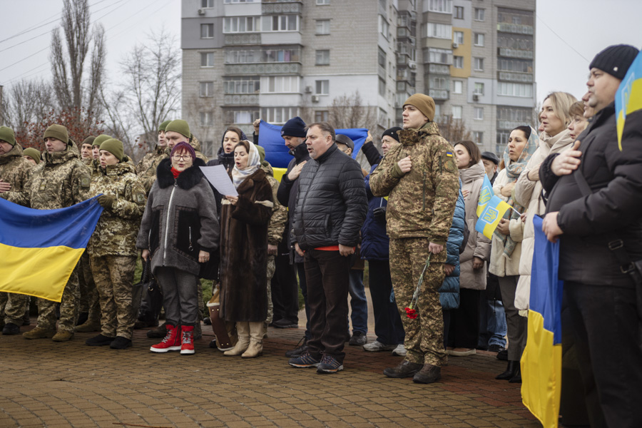 Нацгвардійці доєднались до урочистостей з нагоди Дня Соборності України у Борисполі