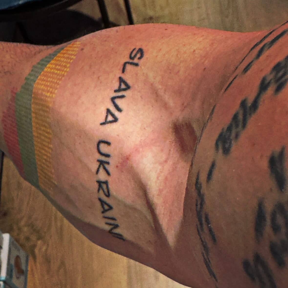 Slava Ukraini tattoo